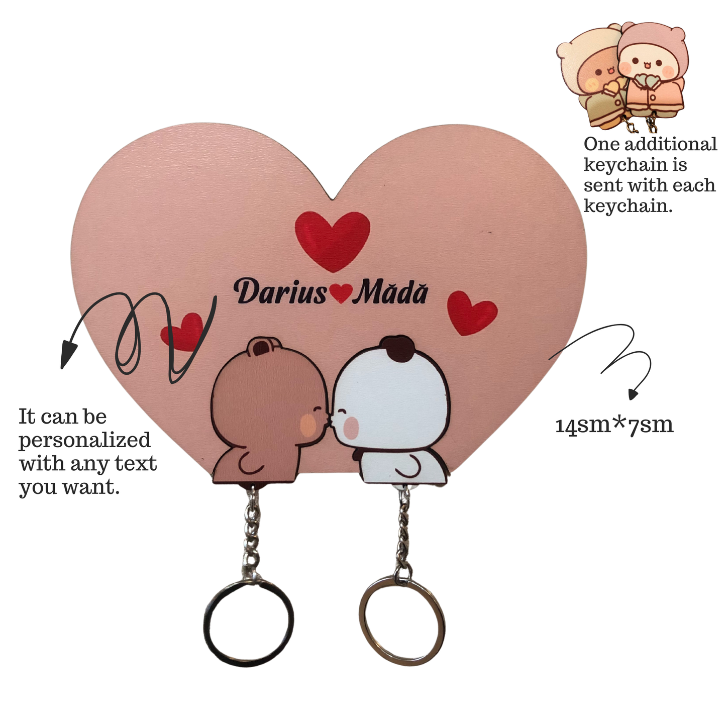 Cute Kissing Couple Handmade Keychain ™